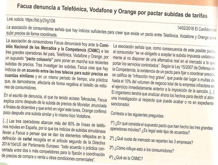 denuncia subida tarifas